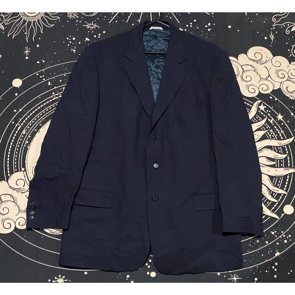 Chiavari Suit Jacket Men Blue Notch Lapel Business Formal Single-Breasted Office